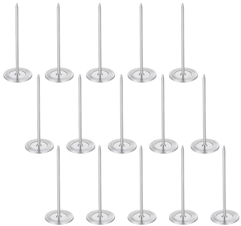 DOPENSPI 15 Pcs Long Upholstery Nails Tacks, 18mm x 50mm (0.7 x 2) Heavy Duty Extra Long Push Pins Silver Flat Head Furniture Tacks for Sofa Headboard Repair Decorative DIY Projects