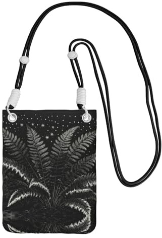 BOXILTD svart gräs telefonväska crossbody – mobiltelefon crossbody-väska med justerbar rem för daglig användning och pendling