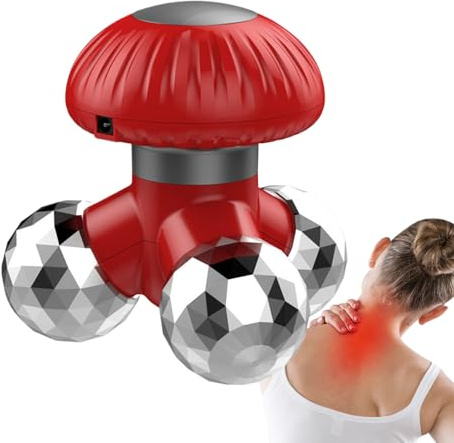 Handhållet massageverktyg – 4 tum | ABS PP – Electric Mushroom Vibrator Massager För Nacke Rygg Axel Hand Fot Smärtlindring Tyst Bärbar Daglig Avkoppling Resor