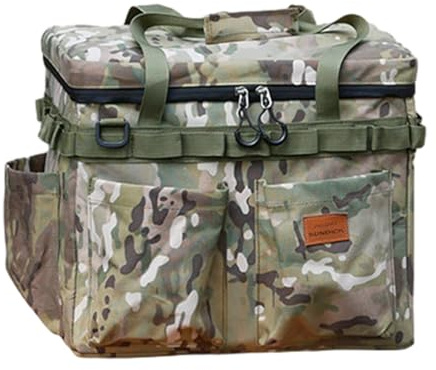 Genérico de almacenamiento para camping – Organizador impermeable de equipo para exteriores con ganchos para colgar, portaherramientas acolchado resistente y porta vajilla | de picnic para pi