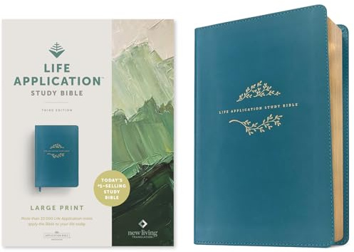 NLT Life Application Study Bible, Third Edition, Large Print (LeatherLike, Teal Blue, Red Letter)