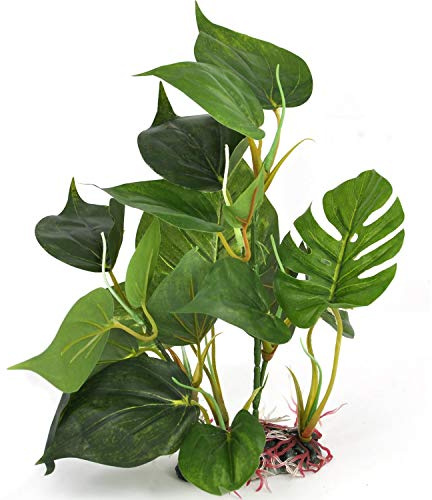 JZK akvarium växt plast akvarium växt 30 cm konstgjorda gröna blad för fisk, reptiler och amfibier