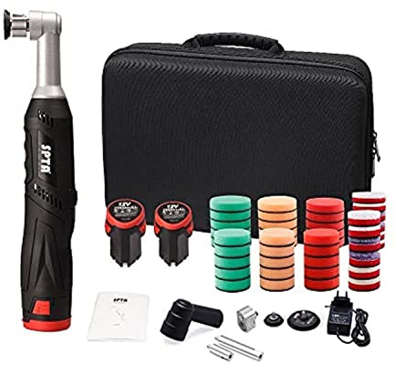SPTA Cordless Mini Car Polisher, 12V Micro Cordless Scratches Killer Car Polisher RO/DA Mini Car Polisher for polishing, Sanding and Cleaning