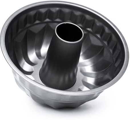 WINSOME Fluted Ring Cake Tin | 22.5cm Non-Stick Carbon Steel Fluted Cake Mould for Baking | Oven & Dishwasher Safe Round Cakes Tin Pan