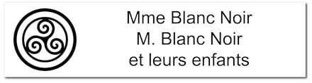Placa grabada para nombre y número buzón Triskel autoadhesivo, 10 x 2,5 cm, personalizada, 1 a 3 líneas, color blanco
