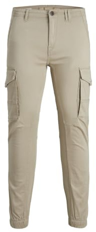 JACK & JONES Jpstpaul Jjflake Akm 542 Crockery Pantalón Cargo, Hombre, Beige, 27W / 32L