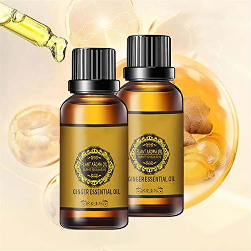 Bauchdrainage Ingweröl Gewichtsverlust, Natürliche Drainage Ingweröl Ätherisches Relax Massage Liquid für Schwellungen, Srttan Ingwer Ätherisches Öl - Lymphdrainage Massage (2 STÜCKE)