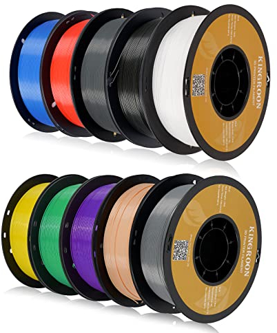 kingroon 3D Printer Filament PLA 3D-Druckerfilament,… (Polymilchsäure, 10 Rollen PLA-filament)