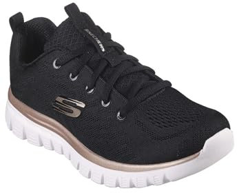 Skechers Damen Sneakers,Sports Shoes, Black Gold, 38 EU