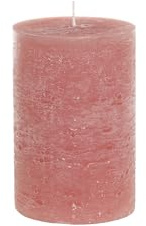 Chic antique macon rustik blockljus ljus antika altarljus 100 % paraffin lång brinntid, H15/D10 cm hallon