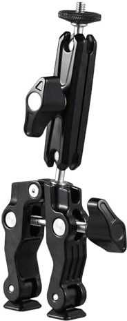 Andoer Superklämma med mini magisk arm, stativklämma 360° svängbart kulhuvud med 1/4 tum skruv och 3/8 tum gänghål kompatibel med telefon/kamera/bildskärm / stativ