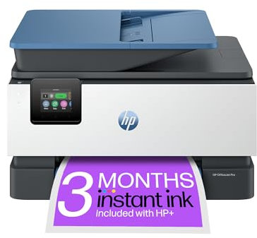 HP OfficeJet Pro 9125e All-in-One Printer | Colour | Printer for Small Office | Print, Scan, Copy, Fax, Automatic Document Feeder| 3 Months of free Instant Ink | Easy Setup | Up To 3 Years Warranty
