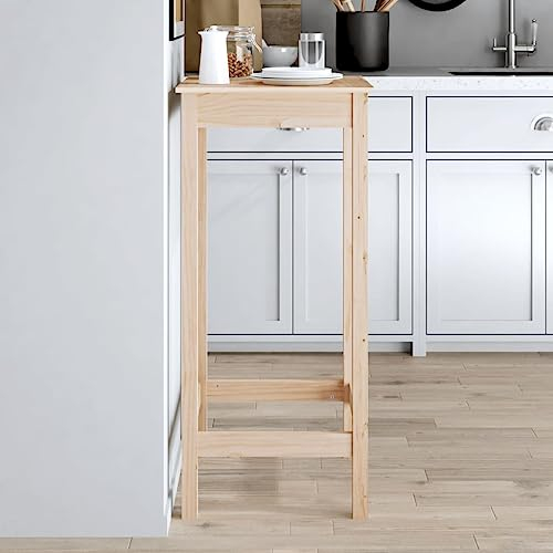 TANZEM Mesa Alta de Bar Madera Maciza de Pino 50x50x110 cm, Mesa Cocina, Mesa Recibidor, Cocina Muebles, Mesa Consola, Barra Cocina, Mesa Auxiliar, Mueble Bar