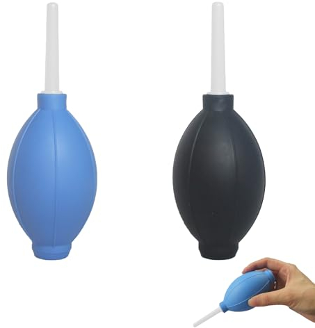 2er Set Blasebalg Kamera, Blasebalg Dust Blower, für Objektiv, Kamera, Sensor, Tastatur, Optik Reinigung Empfindlicher Oberflächen, Schwarz Blau