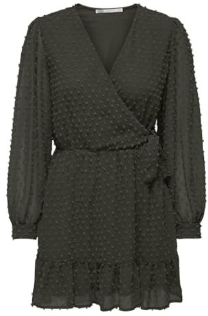 ONLY Onltiva L/S Dobby Fake Wrap Dress WVN