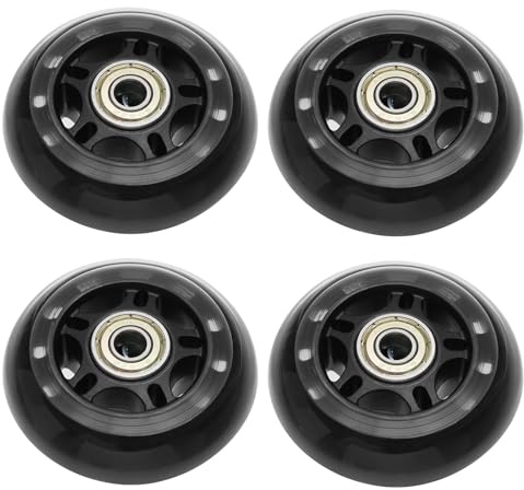 YINETTECH 4pcs Roues en PU avec Roulements 608ZZ Ensemble de Roues Avant Anti-basculement pour Scooters Chaises Électriques Skateboards Voitures à Dérive 72x24mm
