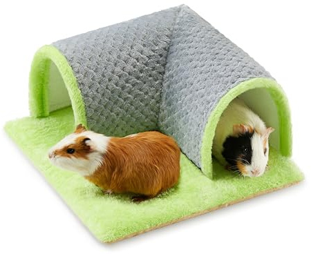 Warm Guinea Pig Hideout Tunnel Bed, Soft Removable Guinea Pig Tunnels And Tubes for Cage, Guinea Pigs Hides Fleece For Rat, Sturdy Small Animal Tunnel For Rat, Hamster Hedgehog, Chinchilla (Green)