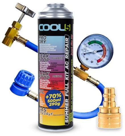 Cool5 Ersatzgas + Zubehör (Ersatzgas 5in1 R1234YF + Schlauch + Adapter)