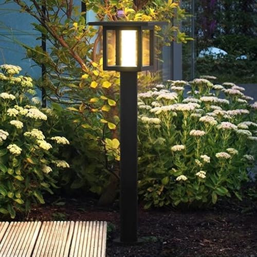 Iluminación de paisaje moderna, luminarias de acero inoxidable para caminos, 5 W, LED, impermeable, bolardo de 31,5 pulgadas, lámpara de césped para jardín moderna para patio, camino, pasarela, entrad