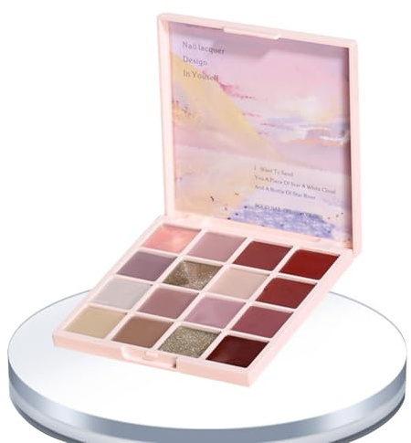 di smalti gel, smalto gel per unghie solido - Palette di creme per manicure con smalto gel a 16 colori,Colla per unghie con per manicure in gel solido per smalto gel per donna