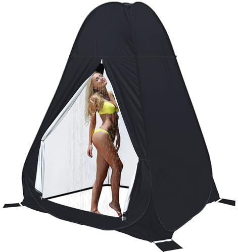 MAXVINI Pop Up Shower Tent 213 × 150 × 150cm, Portable Camping Toilet Tents Super Large Utility Tents for Camping Privacy UV/Waterproof, Pop Up Shower Tent for Outdoor Beach Fishing Hiking Sun Shelter