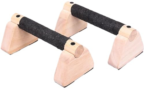 Push Up Bars For Floor, Push Up Handles Parallettes Bars, Push Up Stand, 2 Portable Equipment With Non-Slip Ergonomic Grips, Home Gym Accessories With Wooden Grips For Strength Training
