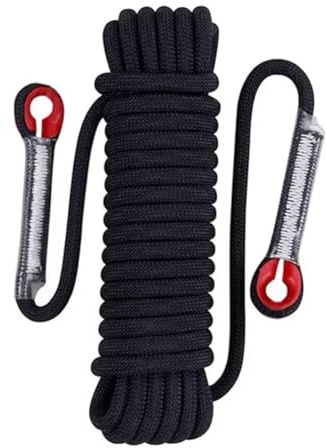 Correa 12mm de Seguridad-Vida de Cuerda de Escalada-Cuerda Estática de la Montañismo Cuerda Supervivencia Al Aire Libre Fuego Escape Coche Rescate Negro 20M
