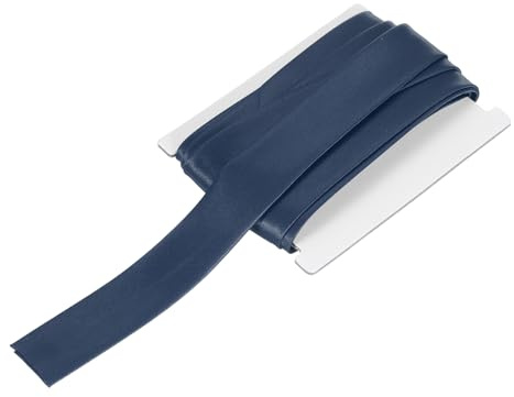 Kvartsman dubbelvikt snedband för sömnad 2,5 cm x 6 yards satin förvikt kontinuerlig kantband för fållning quiltning fållning knytning gör-det-själv pyssel marinblå