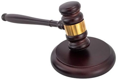 JIHUOO Wooden Gavel and Sound Block Set Auction Court Gavels Wood Judge's Gavel with Block Lawyer Gavel Hammers Perfect Desk Accessory for Local Club Presidents