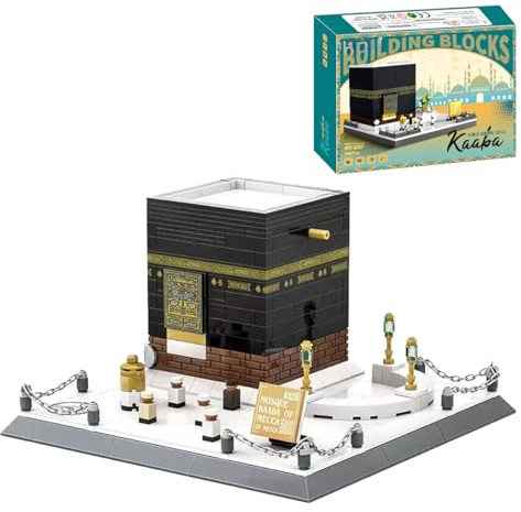 JOMIOD Set de Blocs de Construction Kaaba de La Mecque, 644 Pièces Modèle d'Architecture Islamique Authentique, Jeu de Bricolage Éducatif pour Adultes, Eid et Objet de Décoration d'Intérieur
