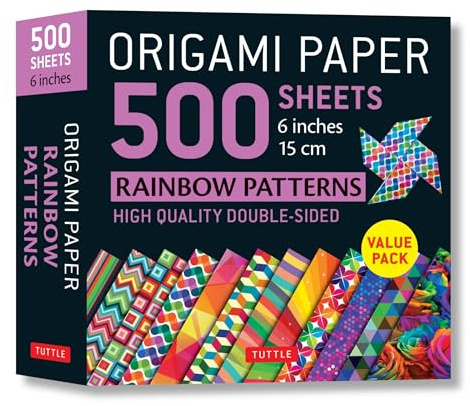 Origami Paper 500 Sheets Rainbow Patterns 6 inches - 15 cm: Tuttle Origami Paper: High-Quality Double-Sided Origami Sheets Printed With 12 Different Designs (Instructions for 6 Projects Included)