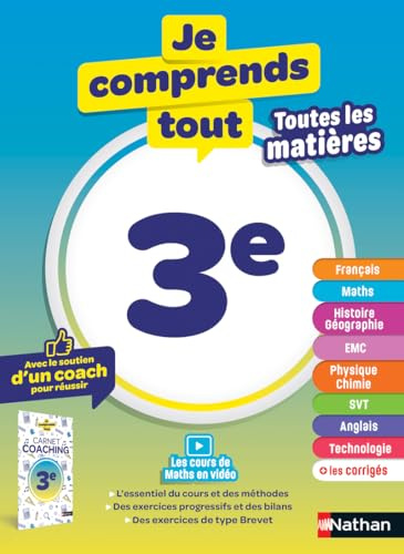 Je comprends tout 3e - Brevet 2027 - Toutes les matières - Français, Maths, Histoire-Géo, EMC, SVT, Physique-Chimie, Technologie, Anglais