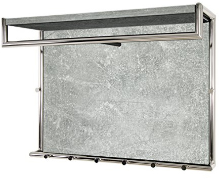 HAKU Wandgarderobe betonoptik, Chrom, MDF, Metall - Maße: B 80 cm x H 60 cm x T 30 cm, Style: Modern