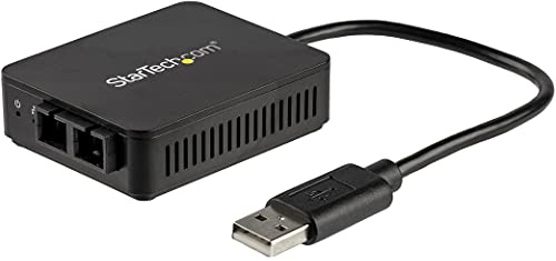 StarTech.com USB to Fiber Optic Converter, 100Mbps, USB 2.0 to Fiber Network Adapter, 100BASE-FX SC Female Duplex Multim