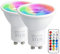 VARICART GU10 Farbwechsel LED Lampe, 5W Dimmbar 12 Farbig LED Glühbirne mit Fernbedienung, Warmweiß 3000K & RGB Spot Licht, 50W Gleichw. für Wandleuchte, Schienenleuchte Home Dekoration (2-er Pack)
