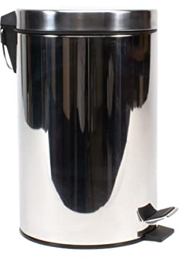 THE SECRET HOME - Cubo de Basura con Pedal - Papelera Acero Inoxidable - Capacidad de 3 litros - Alto. 24 cm x Diámetro. Ø17 cm - Papelera Metálica Ideal para Baño y Cocina