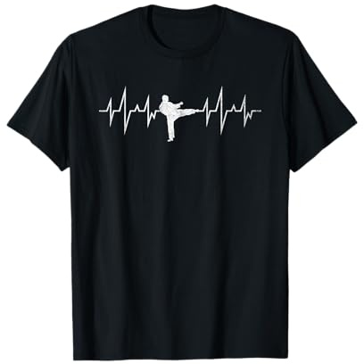 Sparring Karateka Martial Arts Gift Heartbeat Karate T-Shirt
