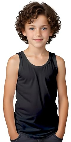 Camiseta Interior Tirantes Anchos de Colores Variados en Algodón para Niños – Camiseta íntima sin Mangas, sisas Moderna, cómoda y Suave