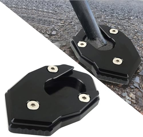 QJY-Motor Part-Store Seitenständer CNC Aluminium Kickstand Für Kawasaki Z650 Z900 Z900RS Z900SE Z800 Z1000 Ninja 650 ZX6R ZX10R 2017-2024 Schwarz Hinter