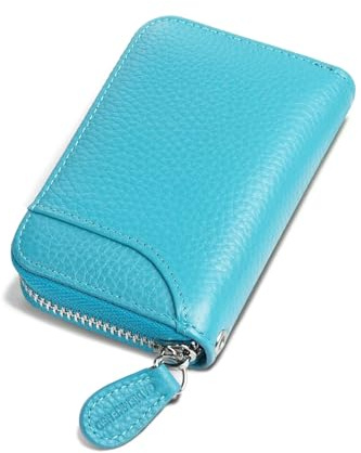 GADIEMKENSD Credit Card Holder RFID Blocking Sleeve Wallet with Zipper Cute Carteras para Mujer Tarjetero De Purse for Travel Mens Business Card Cases Cash Envelopes Wallet for Women's Gift Sky Blue