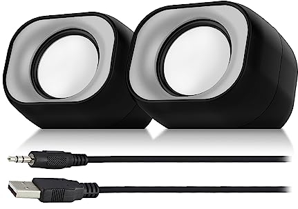 Eminent PC Lautsprecher für PC und Laptop, 2.0 Stereo Set PC Boxen, PC Lautsprecher USB Stromversorgung, Kompakt und Platzsparend auf Büro – EM3513