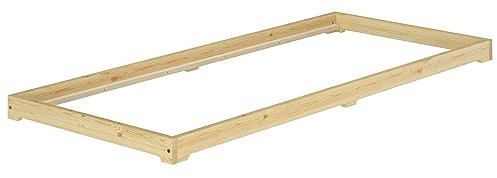 Erst-Holz Lit en pin très Bas, Base idéale pour Combiner avec futon, Surface 90x200 cm V-60.47K-09sommier à Lattes INCL.