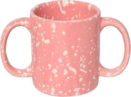 ANCIENTIMPEX antik Impex mugg med dubbla handtag (dubbelgreppsmugg), mikrovågssäker, 11,83 US Fl. Oz. (350 ml) (rosa)