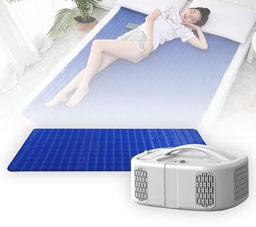 LIANGY Colchón Eléctrico Refrigerado por Agua, Refrigerador De Cama Semiconductor De Doble Núcleo, Almohadilla De Hielo para Dormir, Ajustable 59-113°F,160×140cm