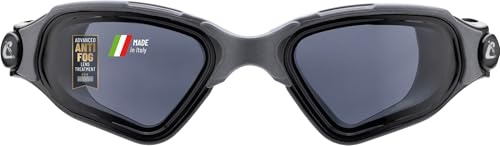 Cressi Clear Eyes Swim Goggles - Anti-Fog & UV Protection Adult Swimming Goggles - Strap & Nose Bridge for Pool Sessions - Swim Aids for Adults - Black/Grey Smoked Lens - One Size