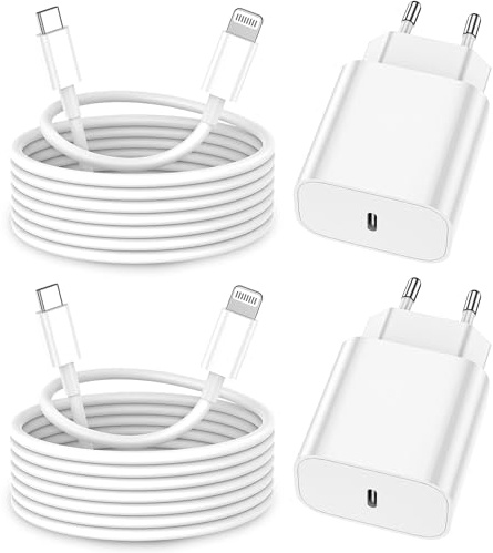 iPhone Ladekabel, [MFi-Zertifiziert] 2er Pack 25W iPhone Ladegerät Apple Ladekabel 2M, USBC Schnellladegerät mit USB C auf Lightning Kabel für i Phone 14 13 12 11 Pro Max XS XR X 8 7 6 Plus 5 iPad