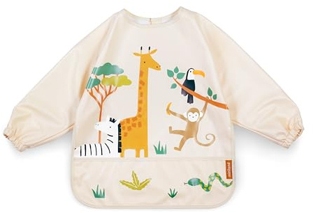 Miniland - Babero para Bebé con Mangas Impermeable (Jungle)