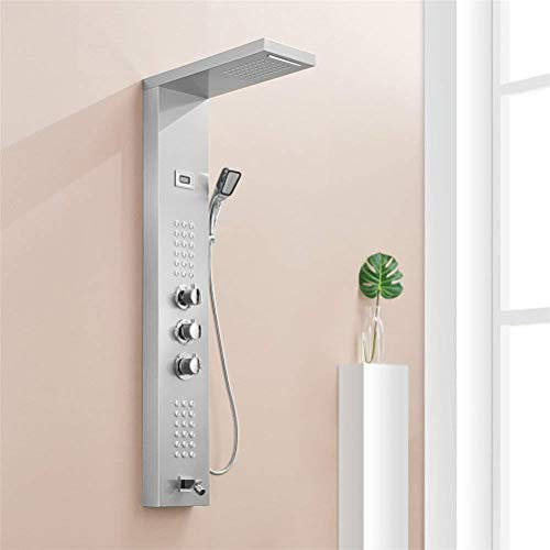 Termostatisk Duschpelare Kroppsmassage Varm Och Kall Duschpanel Kran Med Temperatur Digital Display Duschpanel, B（A）