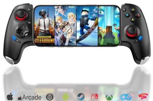 Megadream Mobile Phone Controller for iPhone/Android - Switch/PC - Cloud Game - PS4/PS5/Xbox Remote Play Streaming, COD & Fortnite &More, Turbo/Macro, Hall Joysticks/Trigger