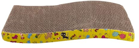 Sosoport Planche à Gratter Carton pour Chat Griffoir S Vague avec Texture Premium Multifonction pour Prévention des Rayures Meubles et Sols Couleurs et Motifs Aléatoires